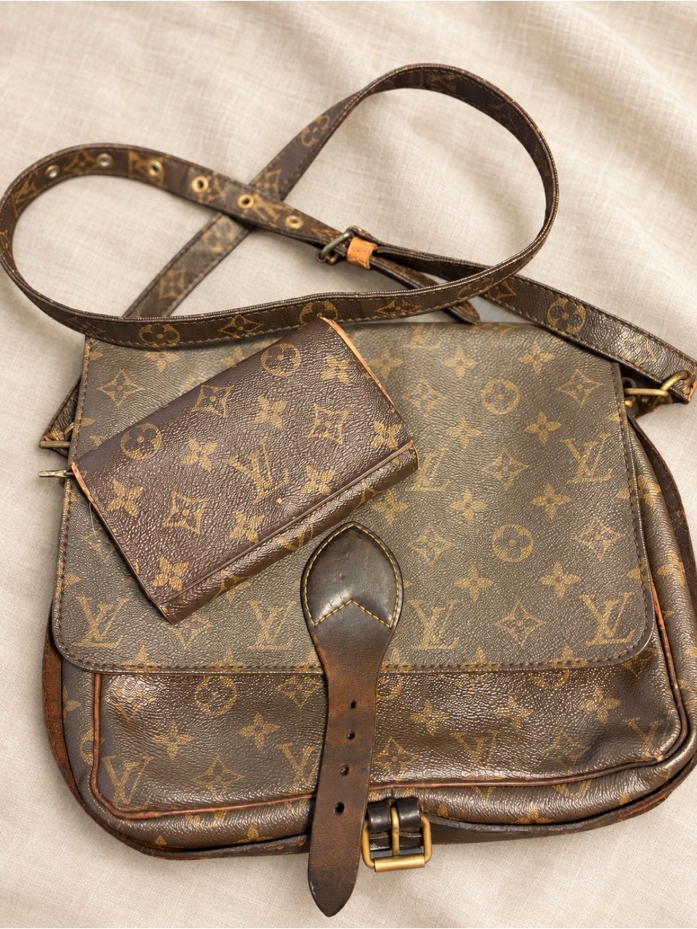 Louis Vuitton Brown Monogram Crossbody with Card Holder